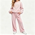 thumbnail image 1 of Oiangi Girls Fall Clothes Outfits Lounge Knit Sets Crewneck Sweater and Pant for Cold Weather Pink 5-6Years, 1 of 8
