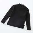 thumbnail image 1 of Oiangi Girls Turtle Neck Sweater Long Sleeve Cotton Knit Base Layer Fall Lightweight Cozy Pullover Tops Black 7Years, 1 of 3