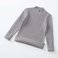 thumbnail image 1 of Oiangi Girls Turtle Neck Sweater Long Sleeve Cotton Knit Base Layer Fall Lightweight Cozy Pullover Tops Gray 4Years, 1 of 3
