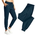 thumbnail image 1 of Oiangi Quick Dry Joggers with Pockets for Women Elastic Waist Cinch Bottoms Athletic Pants Fall Anti-Wrinkle Hiking Pant Navy M, 1 of 9
