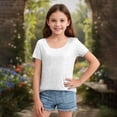 thumbnail image 1 of Oiangi Sequin T-Shirts for Girl Short Sleeve Crew Neck Tees Trendy Sparkly Birthday Party Tops White 150, 1 of 8