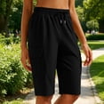 thumbnail image 1 of Oiangi Women's Cargo Shorts Elastic Waist Drawstring Hiking Shorts Straight Leg Athletic Shorts with Multi-Pocket Black XL, 1 of 8