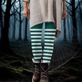 thumbnail image 1 of Oiangi Women's Halloween Leggings Striped Print High Waist Yoga Pants Comfy Stretch Workout Pant to Wear with Dresses Green 2XL, 1 of 7