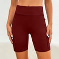 thumbnail image 1 of Oiangi Women's Workout Shorts Elastic High Waist Biker Shorts Skinny Multi-Pocket Active Shorts Wine S, 1 of 7