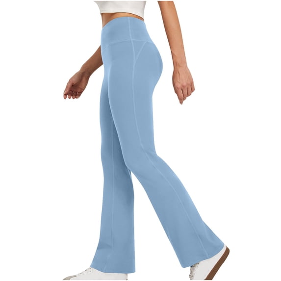 Oiangi Womens Butt Lift Yoga Pants Stretch High Waist Leggings Workout Bottoms Blue S