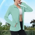 thumbnail image 1 of Oiangi Womens Hoodie Jackets with Zipper Pockets Sun Protection SPF Athletic Shirts Long Sleeve Full Zip Workout Tops Mint Green M, 1 of 7