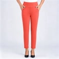 thumbnail image 1 of Oiangi Womens Straight Leg Dress Pants Plus Size High Waist Stretchy Slacks Casual Business Pockets Trousers for Work Orange 5XL, 1 of 6