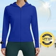 thumbnail image 1 of Oiangi Womens UPF 50+ Sun Protection Hoodie Jackets Long Sleeve Quick Dry Tops Zip Up Watching Window Hiking Shirts Blue M, 1 of 8