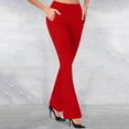 thumbnail image 1 of Oiangi Womens Work Trousers Casual Business Flare Leg Dress Pants Stretch Bootcut Dress Slacks with Pockets Red S, 1 of 6