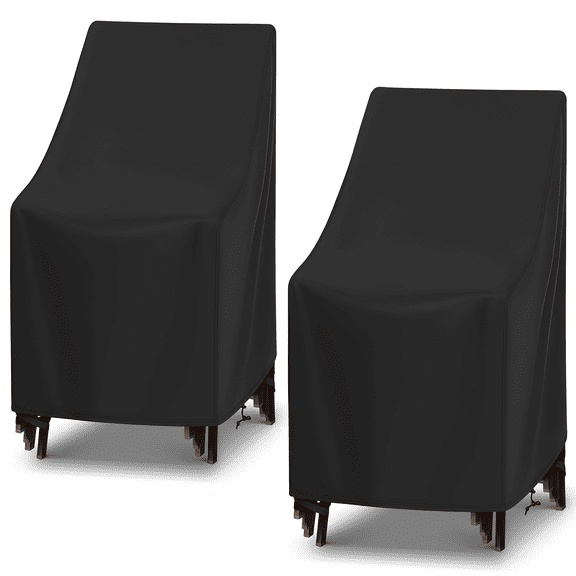 Oiduwi 2 Pack Waterproof Patio Chair Covers, Outdoor Lounge Covers for Lawn Swivel Rocking Chair, Patio Furniture All Weather Protection - 25" W x 25" D x 47" H, Black