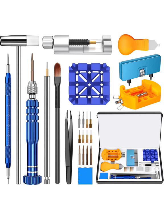 Oiduwi Watch Repair Kit, Watch Press Tool Set, Watch Battery Replacement Tool Kit, Watch Link Removal Kit, Watch Case Opener, Watch Band Replacement Tool, Watch Repair Screwdriver, Tweezers