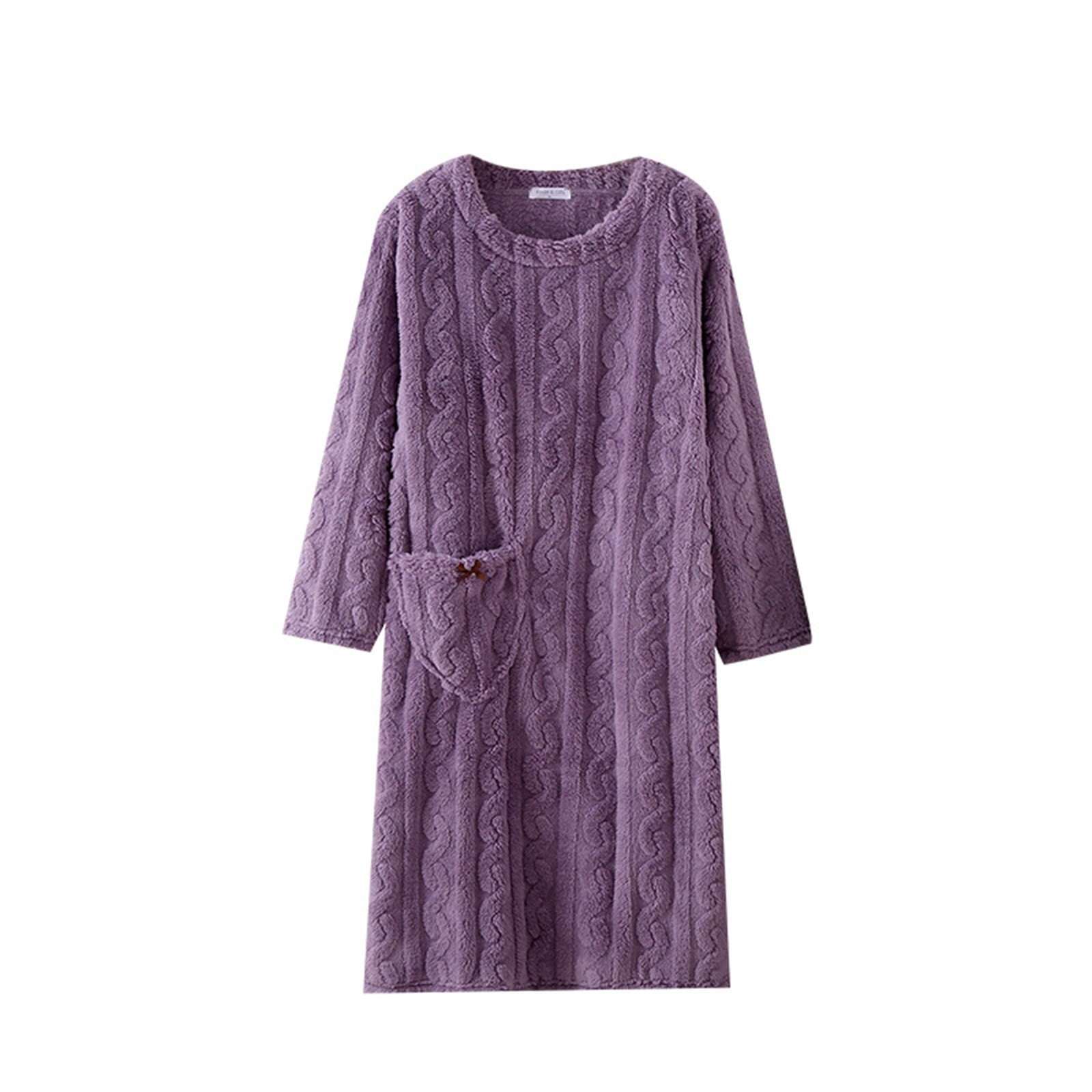Satin Nightgowns for Women Silk Sleepwear Button Down Sleepshirt Long  Sleeve V-Neck Nightshirts with Pockets 
