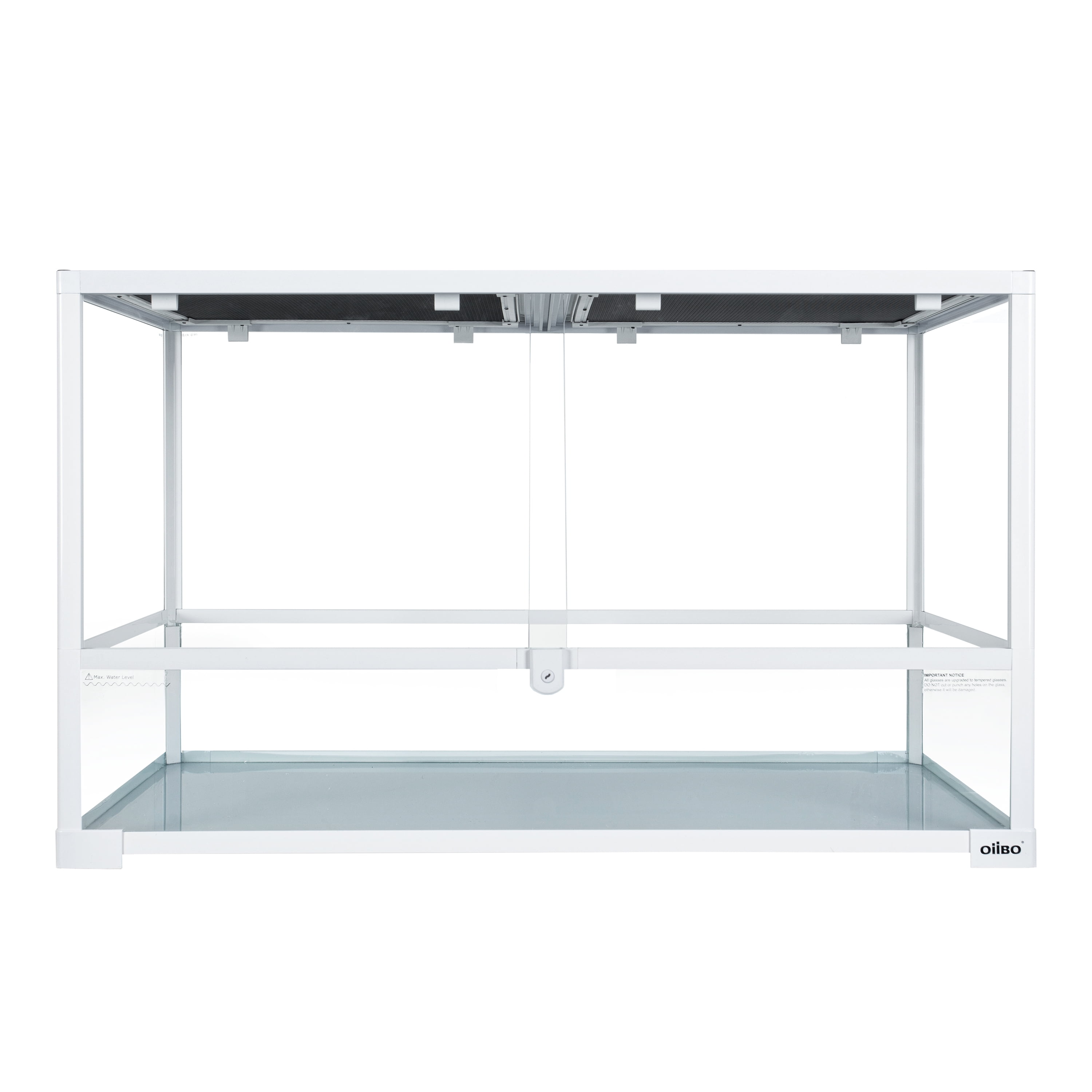 OiiBO Hamster Cage, Large Glass Enclosure for Hamster Gerbils Mice Lemming Degus, Double Doors