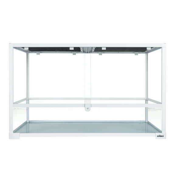 OiiBO Hamster Cage, Large Glass Enclosure for Hamster Gerbils Mice Lemming Degus, Double Doors