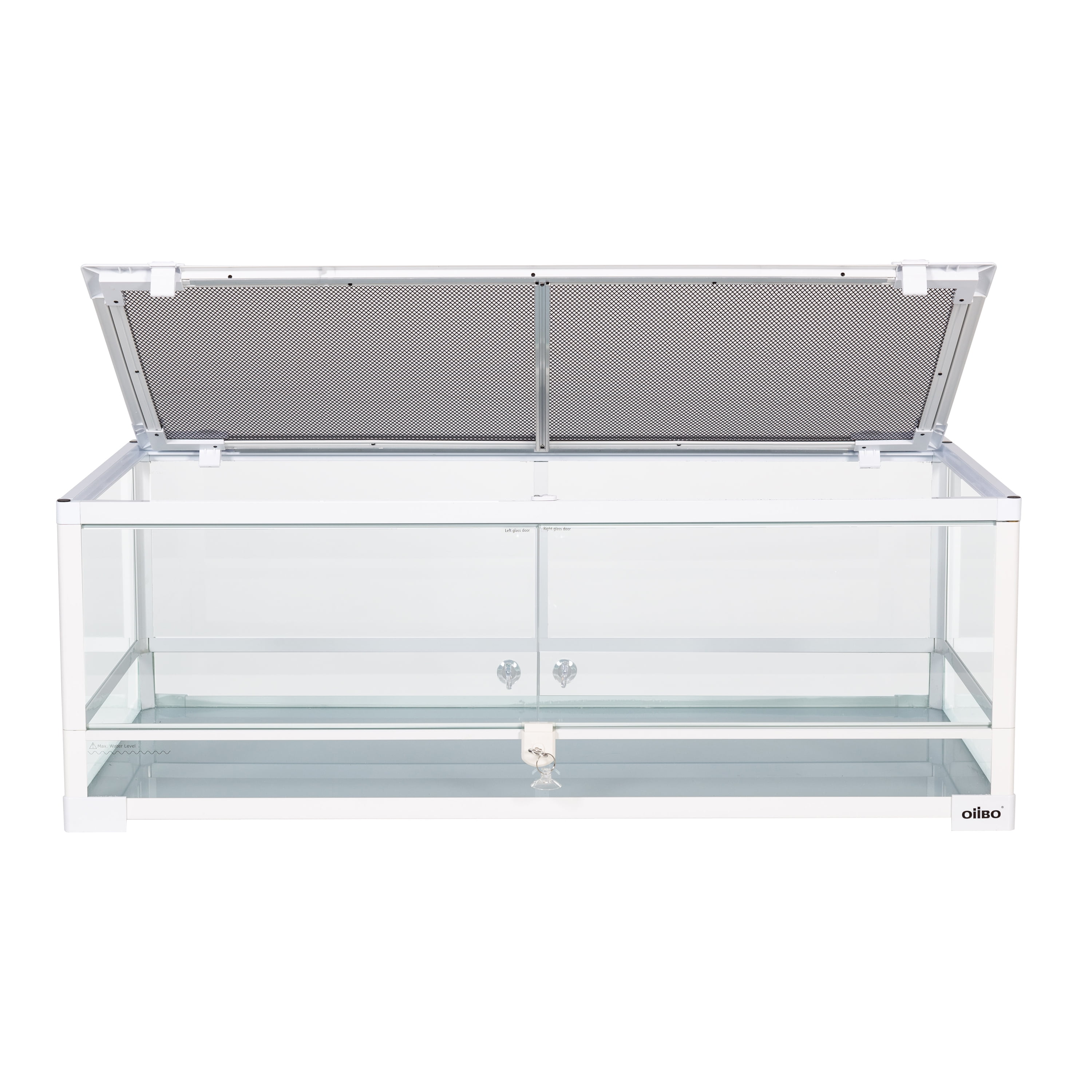 OiiBO Reptile Glass Terrarium, Swing Doors with Screen Ventilation Reptile Terrarium 36" x 18" x