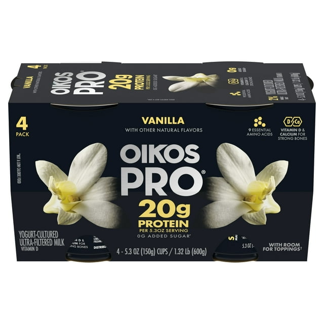 Oikos Pro 20g Protein, Nonfat Vanilla Yogurt Cultured Dairy Product, 5.