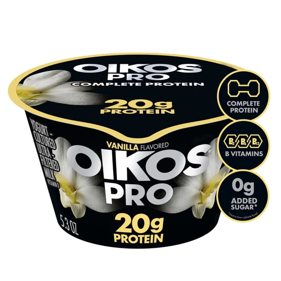 Oikos Pro 20g Protein Vanilla Yogurt-Cultured Ultra-Filtered MilkProduct Cup, 5.3 oz