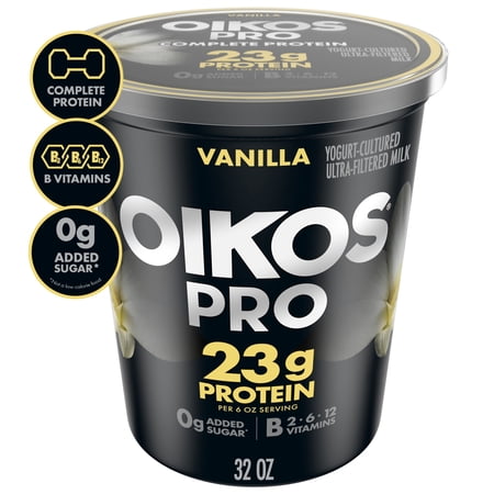 Oikos Pro 23g Protein Vanilla Yogurt-Cultured Ultra-Filtered Milk Product Tub, 32 oz