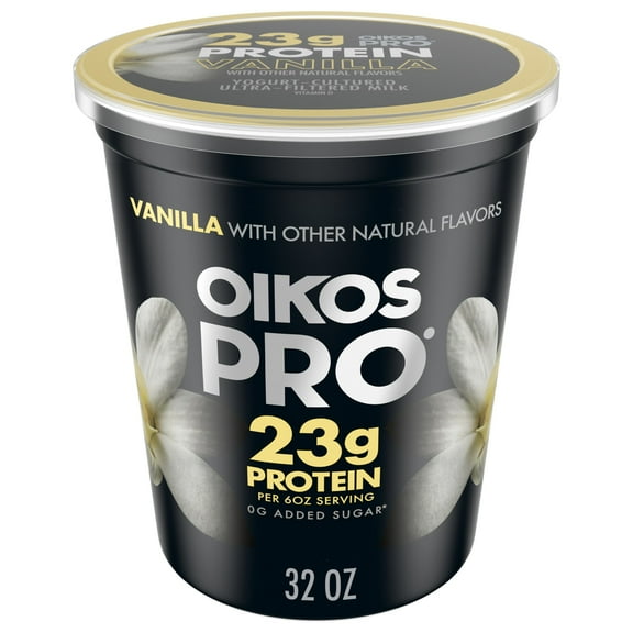 Oikos Pro 23g Protein, Vanilla Yogurt-Cultured Ultra-Filtered Milk Product Tub, 32 oz