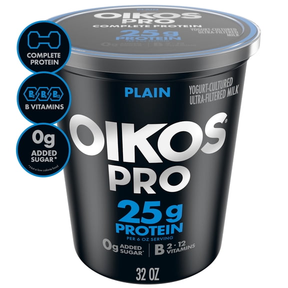 Oikos Pro 23g Protein Plain Yogurt-Cultured Ultra-Filtered Milk Product Tub, 32 oz