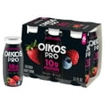 thumbnail image 1 of Oikos Pro Mixed Berry Dairy Drink, 10g of Protein, 0g Added Sugar, Convenient High Protein Snack, 3.1 fl oz Bottle, 6 Count, 1 of 14