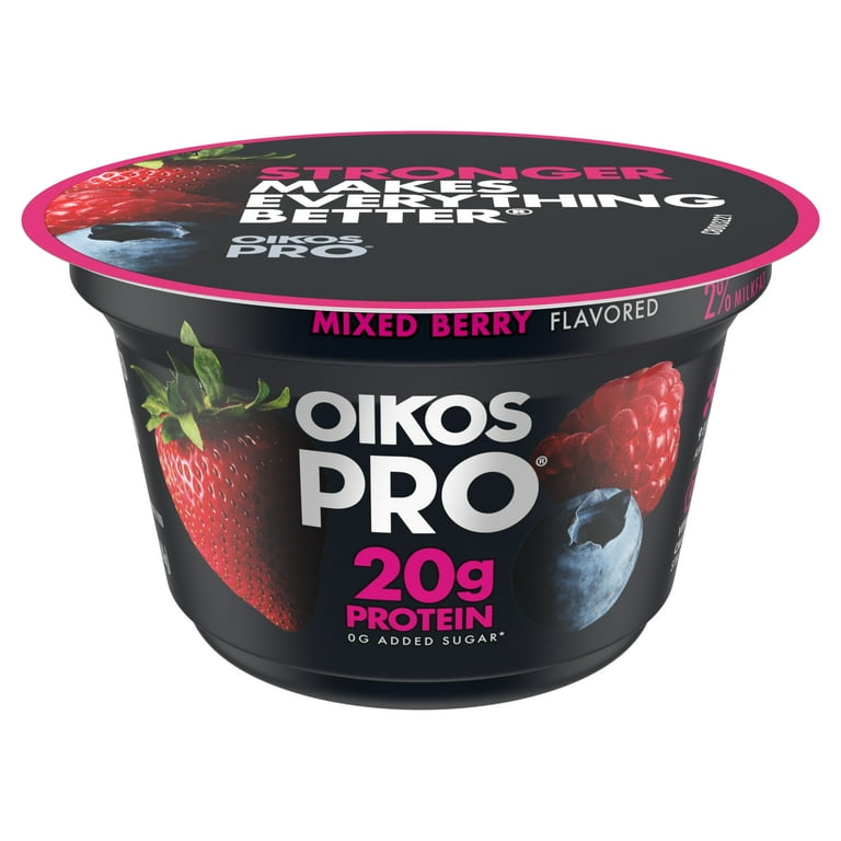 Oikos Pro Mixed Berry Yogurt Cultured Ultra Filtered Milk 5.3 Oz