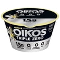 thumbnail image 1 of Oikos Triple Zero 15g Protein, 0g Added Sugar, Fat Free Vanilla Greek Yogurt Cup, 5.3 oz, 1 of 16