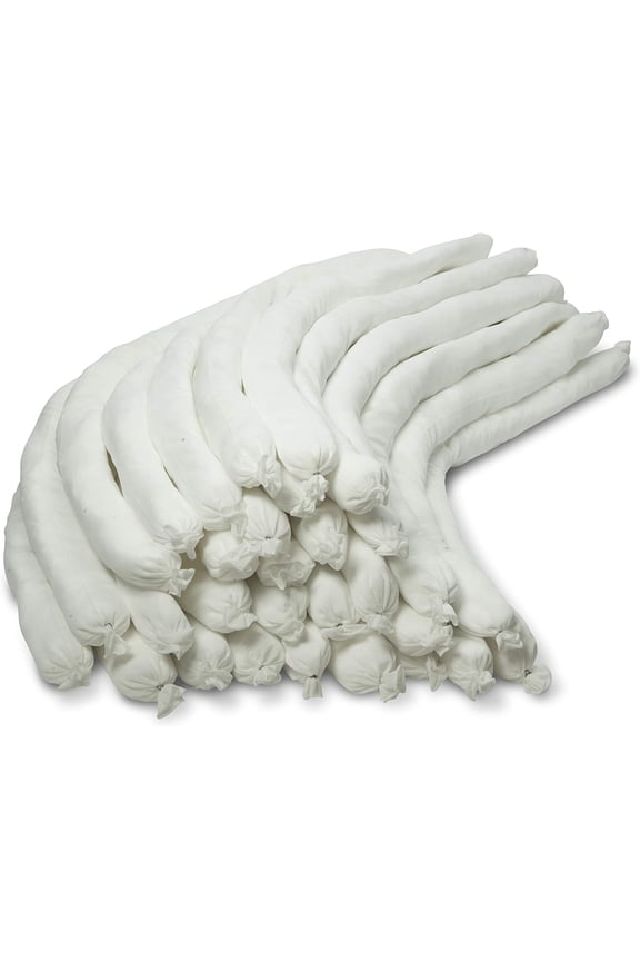 Oil Only Absorbent Socks Snake to soak up Any Oil, Diesel, Fuel or Hydrocarbon Based fluids Repels Water - 3 x 48 Absorbing up to 10 Gallons Clean Oil Spills (Pack of 30)