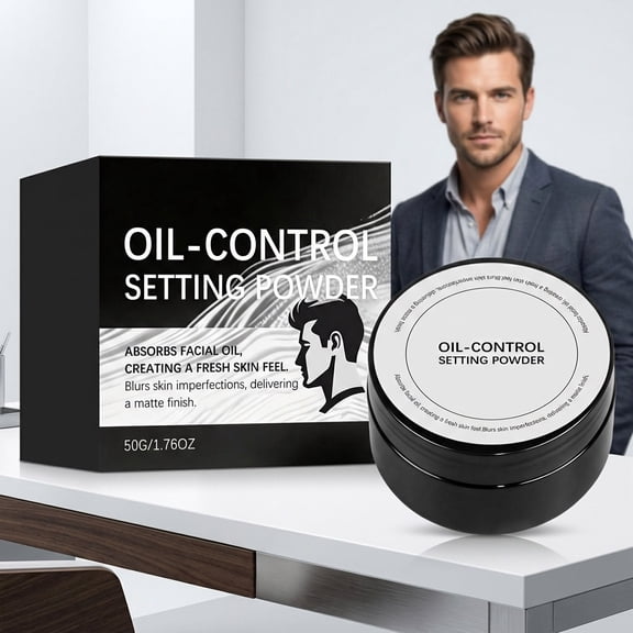 Oil-Absorbing Setting Powder, Fast-Acting Oil and Residue Cleaner, Leaves Surfaces Smooth, Shine-Free,Lightweight Breathable Formula for Daily Use