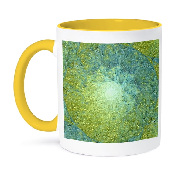 Oil Abstract Mug 11oz Two-Tone Yellow