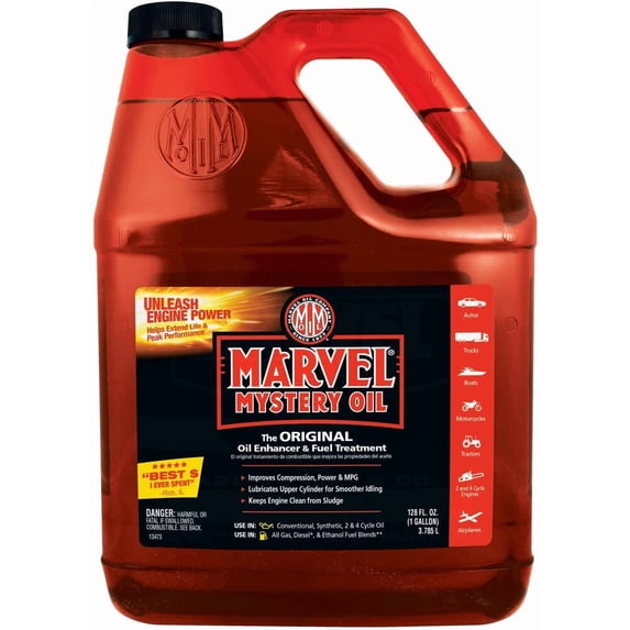 Marvel Mystery Oil Oil Additive, 1Gal, Red, Transparent — Residential Use, Standard Application