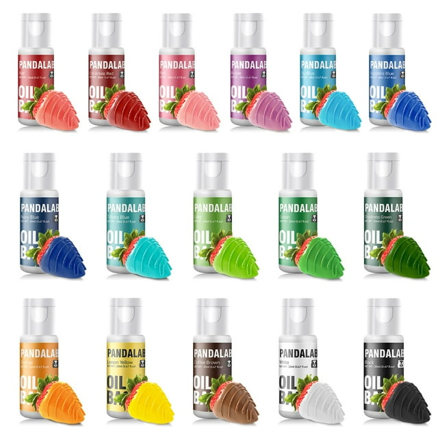 Oil Based Food Coloring Set for Chocolate - 16 colors Vibrant Edible