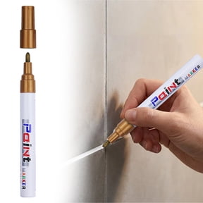 Oil-Based Paint Marker - Industrial Touch Up Pen - Waterproof Quick-Dry Permanent Ink for Metal, Wood, Glass, Ceramic, Plastic - 1 Pen - Gold