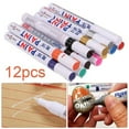thumbnail image 1 of Oil Based Paint Marker Pens Set | Fine Tip 2.2-2.8mm | 12 Colors | Permanent Quick Dry Ink for Metal, Glass, Wood, Plastic, Paper | Art Drawing Craft Supplies | 8ml Each, 1 of 9