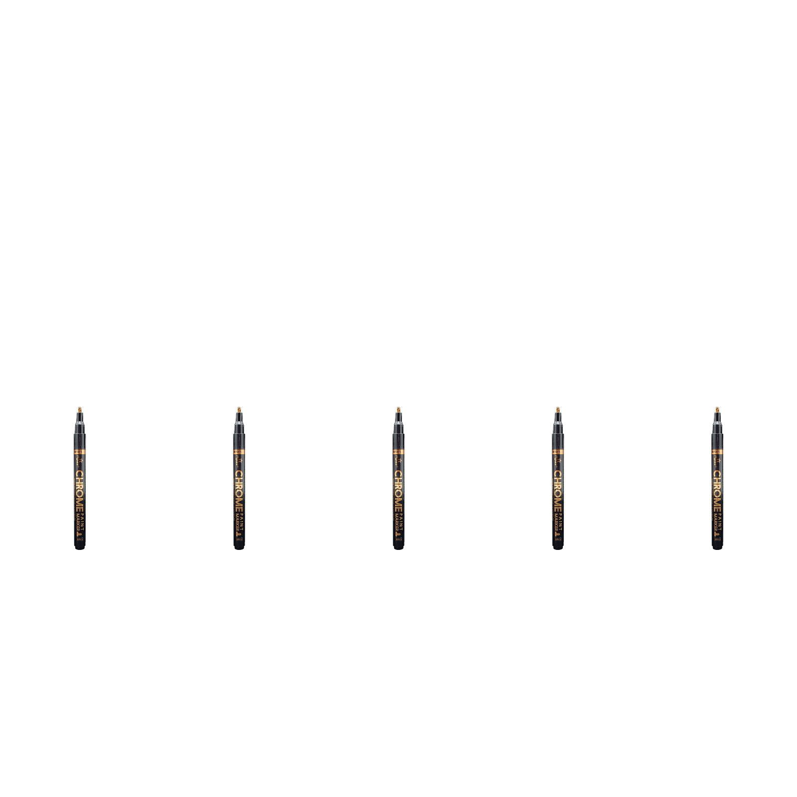 Oil Based Permanent Liquid Chrome Marker for Reflective Mirror Finish on Metal Wood, Metallic Gloss Paint Pen for Model Car Repair and DIY Craft Art 5 Pcs