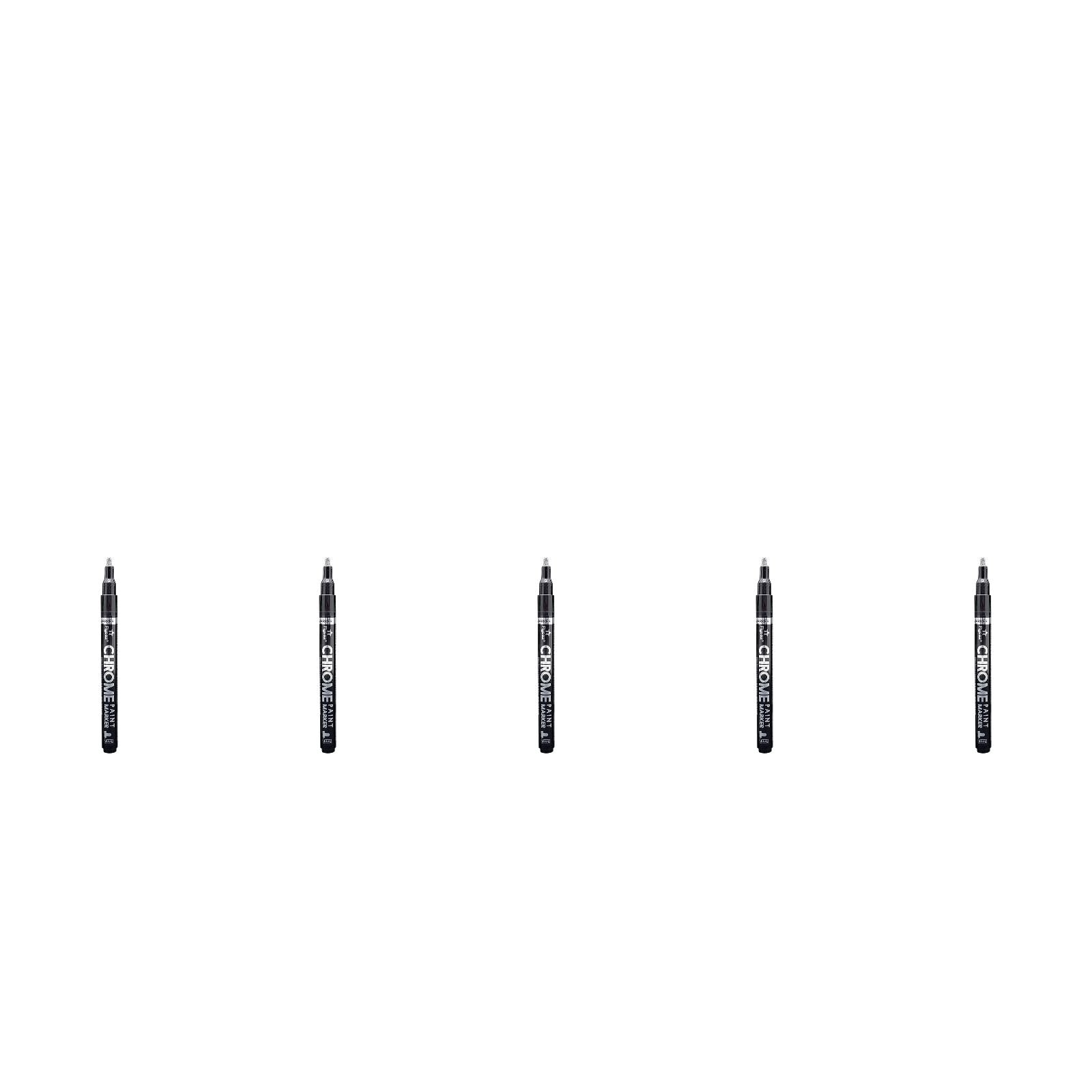 Oil Based Permanent Liquid Chrome Marker for Art, Reflective Gloss Metallic Mirror Marker, Repair Paint Pen for Model Metal DIY Craft 5 Pcs