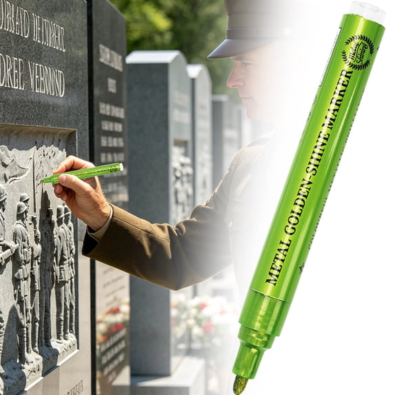 Oil Based Stone Repair Pen - Quick Drying Scratch Remover Marker for Granite, Marble & Headstones, Waterproof Permanent Ink Touch Up Marker (1 Piece, Light Green, 5ml)