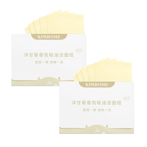 Oil Blotting Sheets for Face - 100 PCS Facial Oil Absorbing Papers, Portable Oil Control Sheets, Oily Skin Face Blotting Papers, Makeup Friendly, Refreshing Green Tea Lavender Chamomile 100PCS*2
