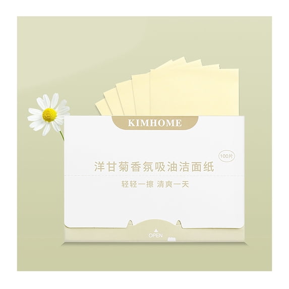 Oil Blotting Sheets for Face - 100 PCS Facial Oil Absorbing Papers, Portable Oil Control Sheets, Oily Skin Face Blotting Papers, Makeup Friendly, Refreshing Green Tea Lavender Chamomile 100PCS*1