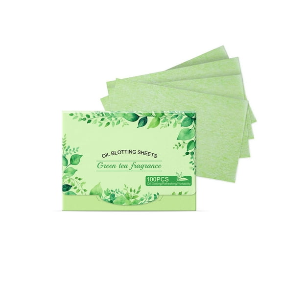 Oil Blotting Sheets for Face, 100 Sheets Green Tea Oil Absorbing Sheets Blotting Paper for Oily Skin, Oil Absorbent Pads Face Oil Wipes Oil Sheets for Women