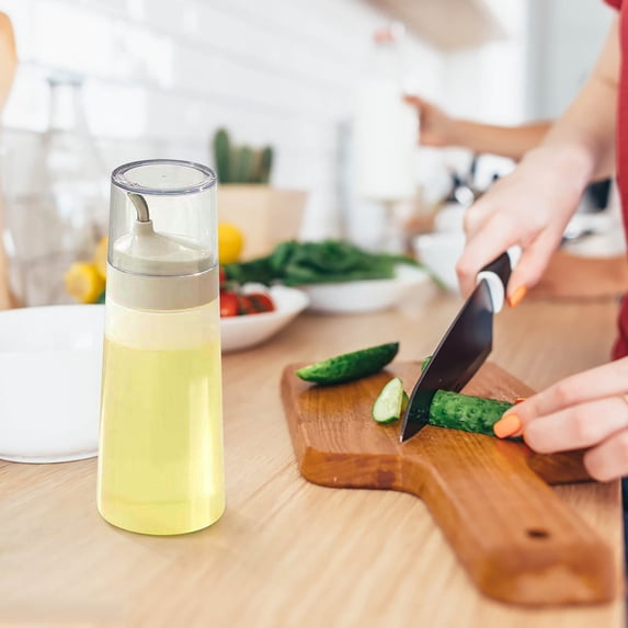 Oil Bottle 11oz Oil Dispenser For Kitchen olive Plastic Squeeze Oil Dispenser Bottle White