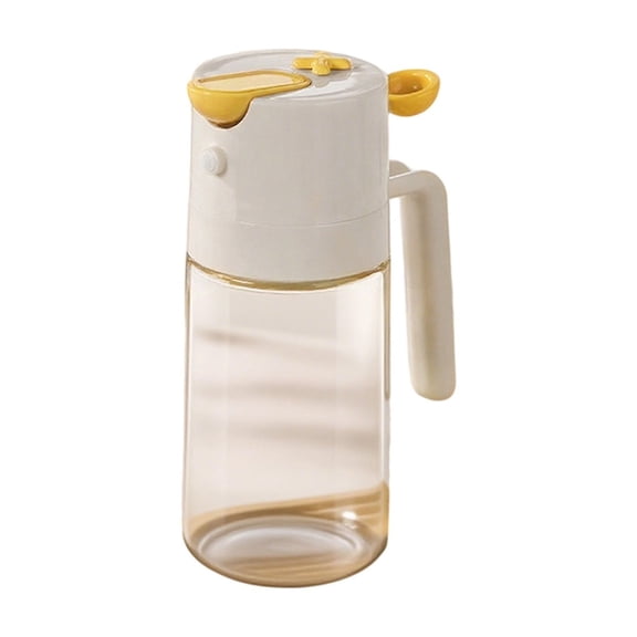 Oil Bottle 460ml Glass Oil Bottle with Spray and Pour Functions, Multipurpose Kitchen Oil Dispenser, Mist Sprayer for Cooking and BBQ, Leak-Proof Design with Calorie Control Feature