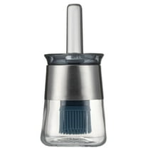 Oil Bottle Brush, 9 oz Olive Dispenser Bottle with Brush,Silicone Basting Brush Oil Separator for Cooking, Glass Oil Dispenser for Kitchen Barbecue Sauce Grill Frying