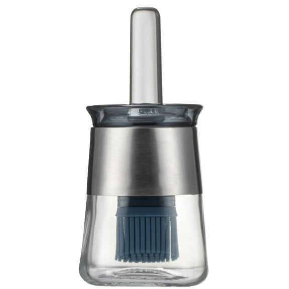 Oil Bottle Brush, 9 oz Olive Dispenser Bottle with Brush,Silicone Basting Brush Oil Separator for Cooking, Glass Oil Dispenser for Kitchen Barbecue Sauce Grill Frying