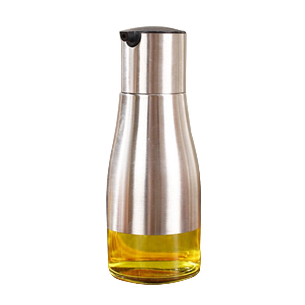 Oil Bottle Vinegar Glass Salad Dressing Container Stainless Steel Cruet Dispenser