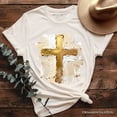 thumbnail image 1 of Oil Brushstroke Cross T-Shirt, Christian Faith Jesus Easter Tee, 1 of 6