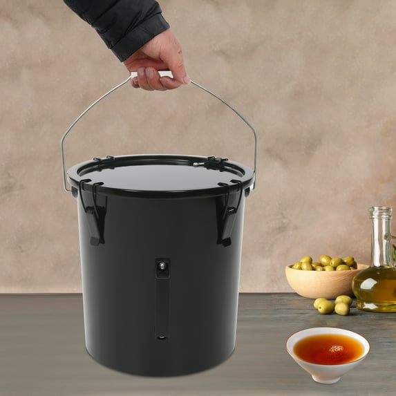 Oil Bucket, Oil Bucket with a Filter Bag, 22.71L/6gal Fryer Oil Bucket with Lid