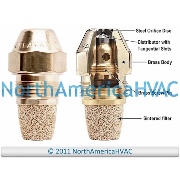 Oil Burner Nozzle Delavan 1.35 Gph 70 Degrees Solid Cone B S Es R As P Plp Usa