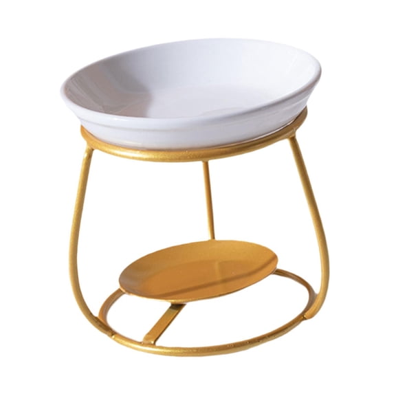 Oil Burner Wax Melt Warmer Tealight Holder Ceramic Iron Material for Living Room Bedroom Yoga Use