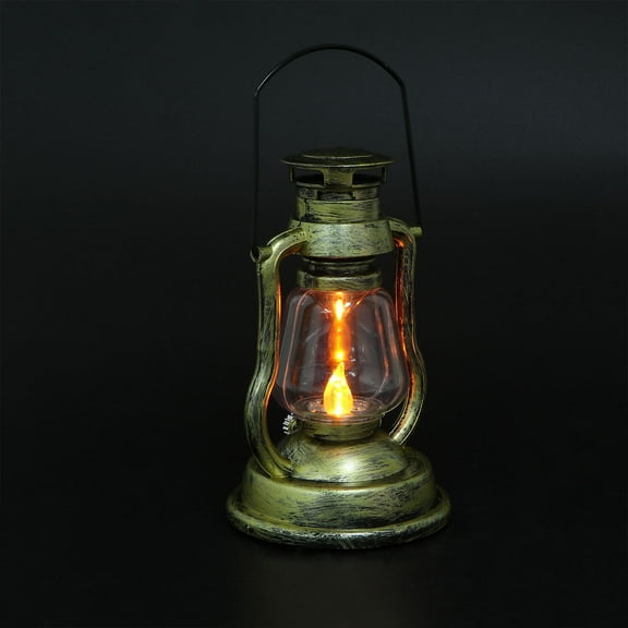 Vintage Style Oil Burning Lantern with LED Light, Kerosene Miners Lamp for Camping, Outdoor, Hiking, and Emergency Use